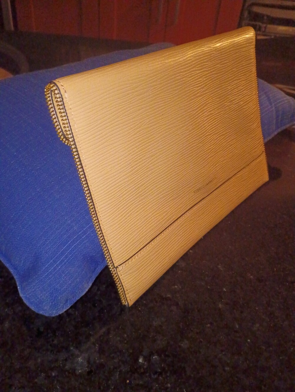 Rebecca Minkoff Fold-Over Wallet Clutch in Tan